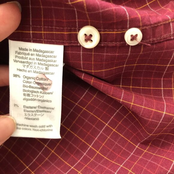 J. Crew Burgundy Plaid Secret Wash Shirt, Large, Slim - Picture 4 of 8